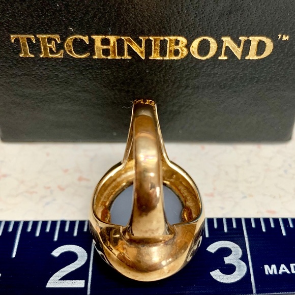 TECHNIBOND OVAL BLUE DRUSY QUARTZ RING NIB - Picture 7 of 8